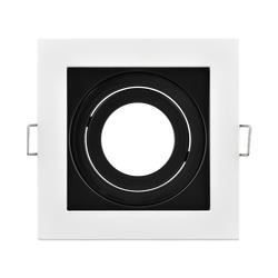 Lot de 10 Supports de spots Beta R4 carré blanc/noir MR16 GU10/GU5.3