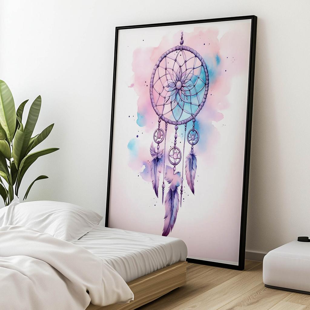 Łapacz Snów Łapacz Snów, 70X100 Cm, Rama Drewniana Ciemny Brąz, Papier Matowy 230 Gsm