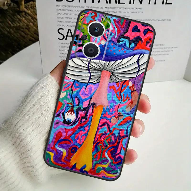 Психоделические грибы и цветы Чехол для телефона Для OPPO Reno 8T 14F 13 F 12 11 10 14 Pro 7 8 Lite OPPO Find X8 X6 X5 X9 Pro Чехол