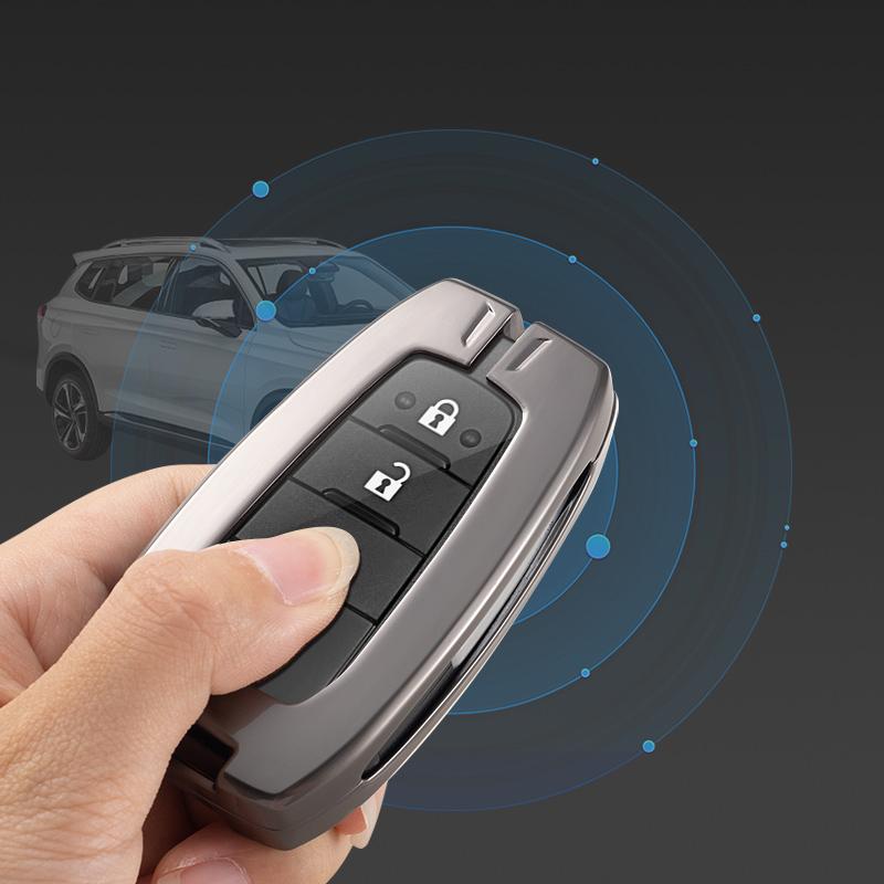 Водонепроницаемый металлический чехол для ключей из сплава, полное покрытие для Toyota Highlander RAV4 Izoa CHR Levin Camry Corolla Reiz, защитный чехол с 3 кнопками