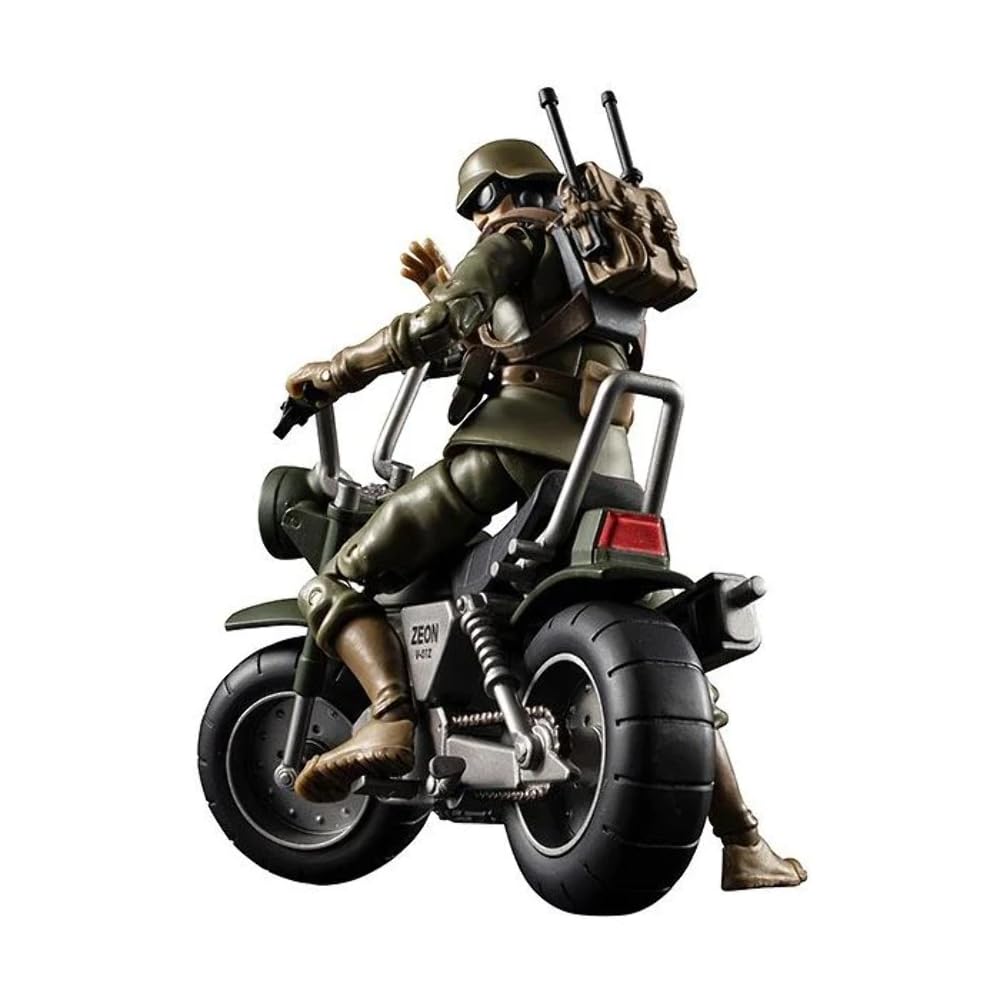 Military Mobile Suit Gundam Principality of Zeon Army 08 General Soldier Zeon Soldier Motorcycle 100mm PVC Painted Movable Figure G.M.G. (Gundam
