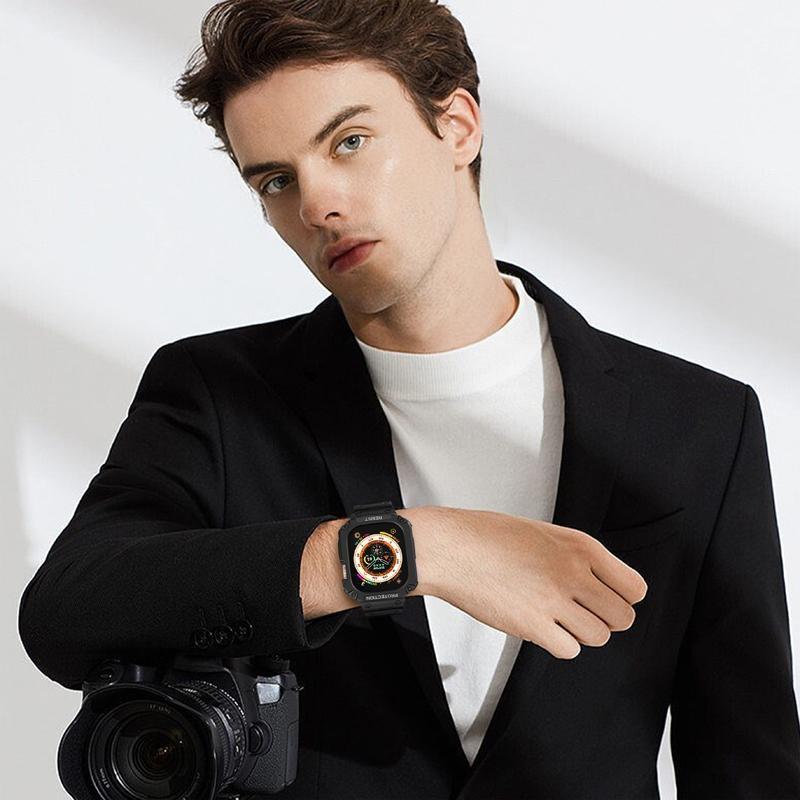 Чехол-ремешок для Apple Watch 45 мм, 44 мм, 49 мм, 41 мм, 40 мм, iWatch Series Ultra 8, 7, 6, 5 SE 4, 3, ремешок, спортивный защитный сменный браслет