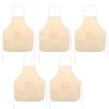 5 Children's Cotton Aprons 49 X 60 Cm