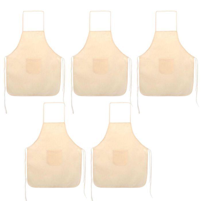 5 Children's Cotton Aprons 49 X 60 Cm