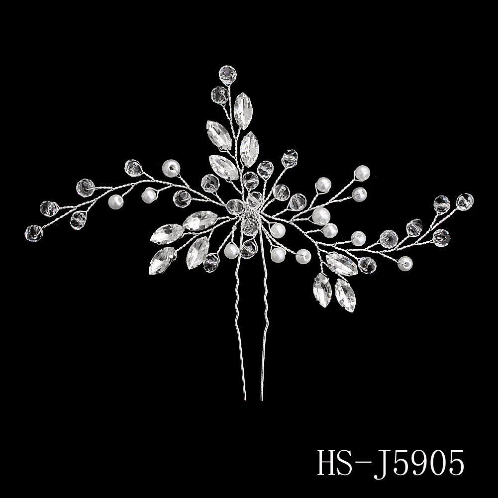 Сделанный вручную свадебный гребень для волос с цветком из жемчуга и страз и листьями