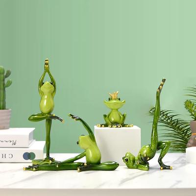 Лягушка орнамент изделия из смолы лягушка скульптура статуя йога фигурка лягушки декор