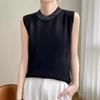 24 Весна и лето новый тонкий имитация свитера женская вязаная базовая рубашка без рукавов жилет женский круглый вырез внутренний