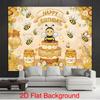 2D Bee Themed Birthday Photography Backdrop Honey Jar Photo Booth Banner