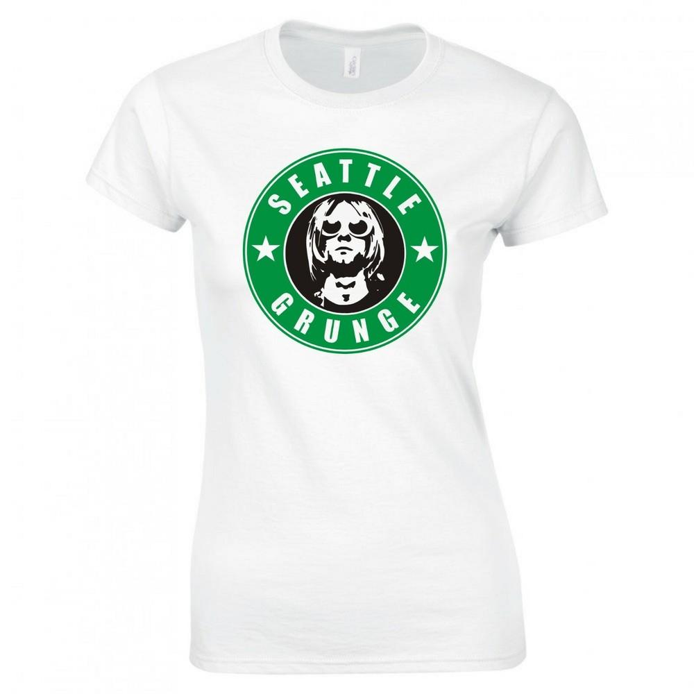 Kurt Cobain Seattle Grunge Ladies Skinny Fit Tshirt