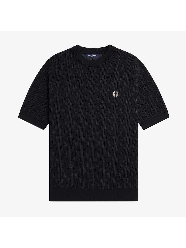 Fred Perry Open KniT T shirT 102 Color whiTe Afpm2417622 102