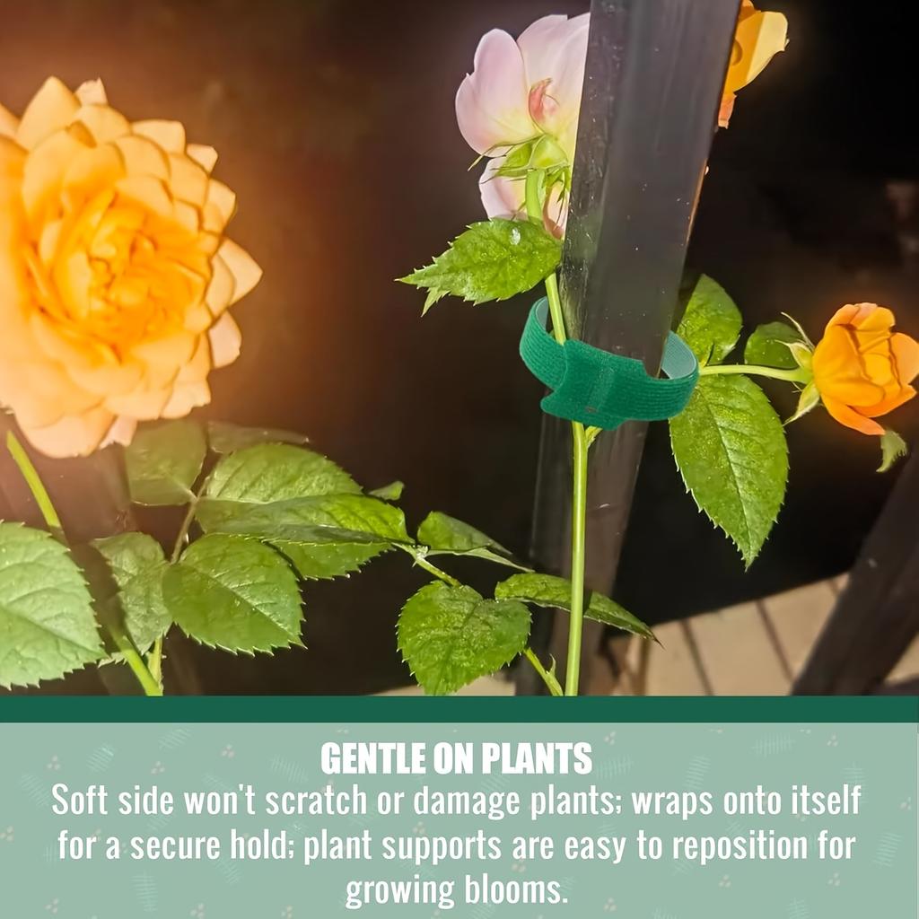 100 шт. 6-дюймовых многоразовых нейлоновых подвязок для растений, регулируемые нескользящие застежки-липучки для вьющихся растений, садовая поддержка, зеленые