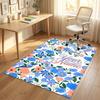 Floral Birds Artwork Theme Soft Crystal Velvet Rug Custom Name & Text Print Non Slip Floor Rug for Bedroom Living Room