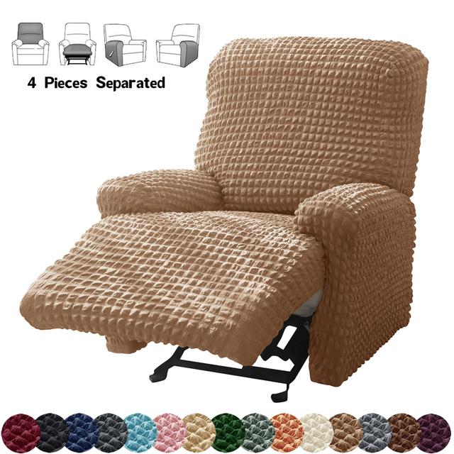 Чехлы для кресел в сплит-стиле для гостиной, эластичные чехлы для диванов из жатого хлопка с рюшами, чехол для кресла для отдыха, чехол для ленивого мальчика, чехол для кресла