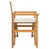 Folding Director s Chair Cream Solid Teak Wood