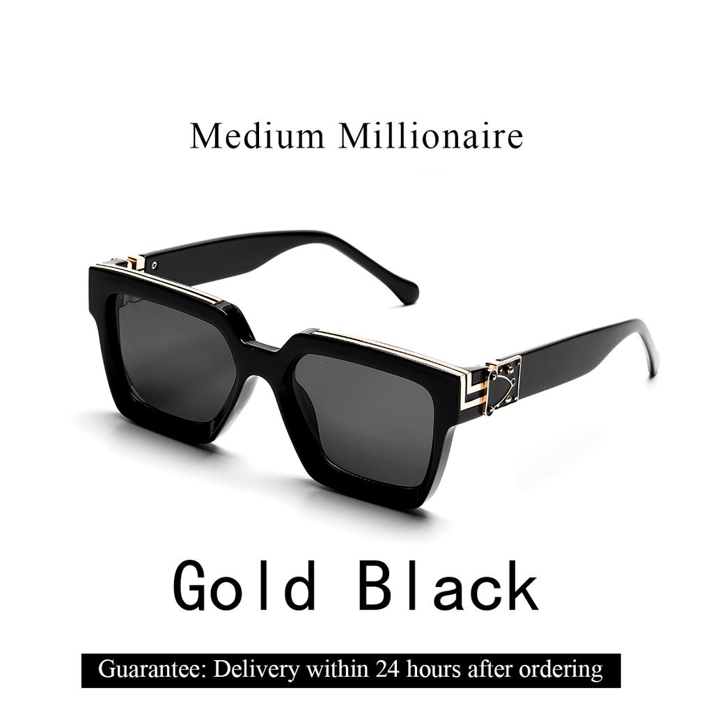 Солнцезащитные очки Ruiao Retro Black Millionaire Shades Luxury 2024 для мужчин, дизайнерские квадратные солнцезащитные очки известного бренда, мужские и женские солнцезащитные очки
