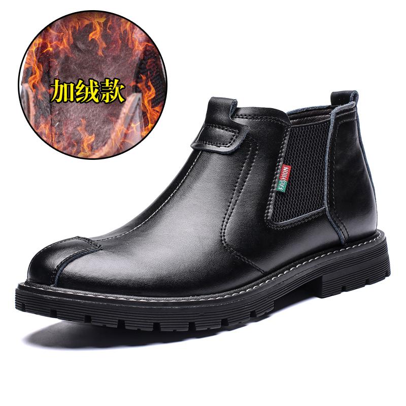 Fashion Retro Trends British Style Men Business Ankle Boots High Top Genuine Leather Casual Chelsea Boot Office Work Loafers Party Shoes