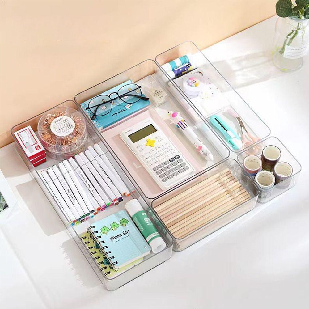 Transparent Storage Organizer Drawer Cosmetics Organizer Boxes New Desktop Storage Box