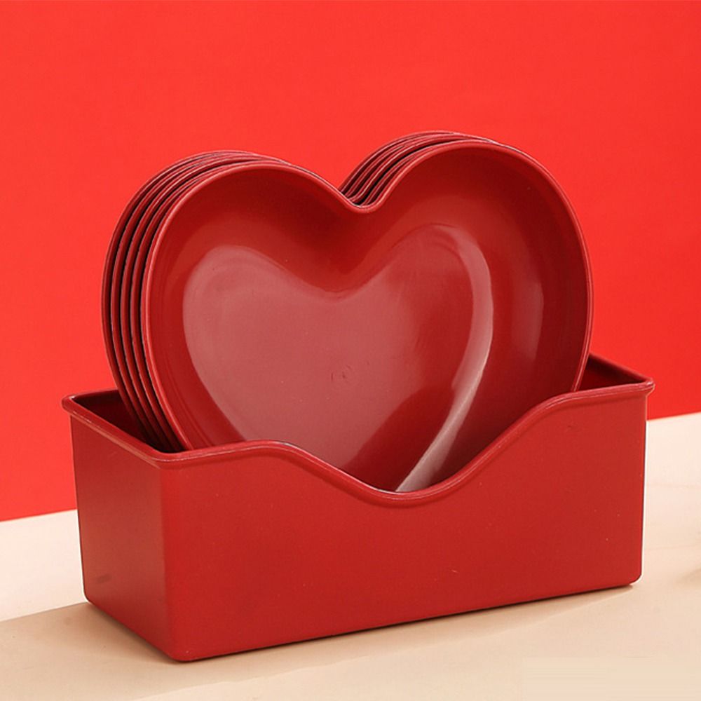 5/10Pcs Creative Love Fruit Plate Plastic Nut Love Plate Heart Spit Bone Dish  Home Decorative