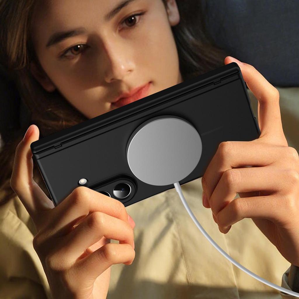 Магнитный беспроводной зарядный чехол Samsung Z Fold Series с полным покрытием и пленкой для шарнира. Совместимо с Fold7/6/5/4/3.