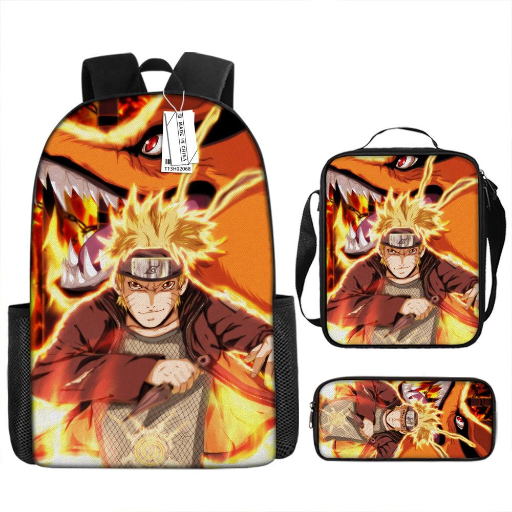 Наруто NARUTO Студенческий школьный рюкзак 3D Цифровой мультяшный принт Школьный рюкзак 3-6 класс