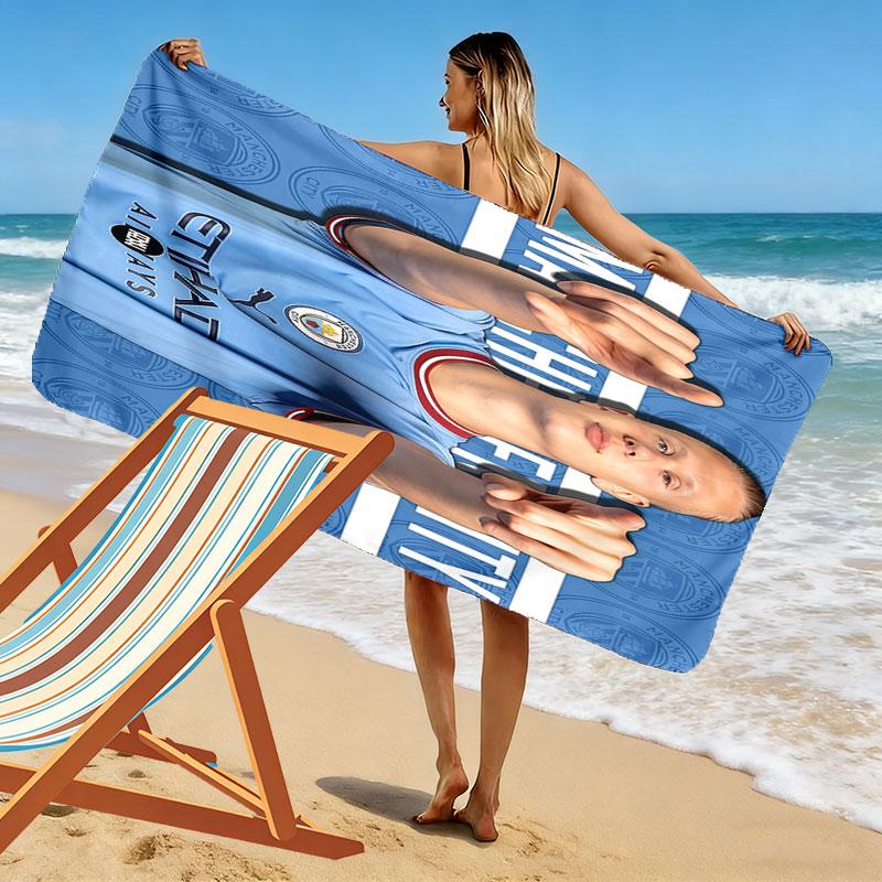 Erling Haaland Icon Beach Towel, Large Soft Quick Dry Towel for Beach Camping Swimming