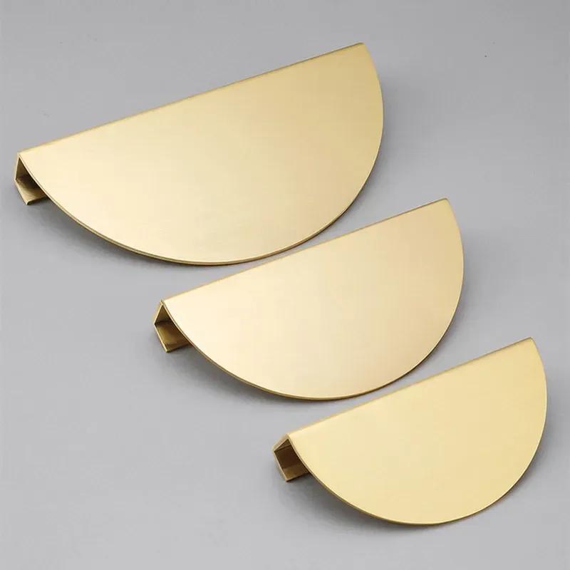 Ретро Медная круглая ручка Полукруглая ручка для шкафа Книжный шкаф Дверные ручки и ручки для шкафа Ящик для шкафа Черные серебряные ручки Латунь