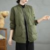 Осень-зима Художественная свободная однотонная хлопковая куртка Легкое хлопковое пальто Хлопковые куртки и пальто для женщин