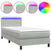 VidaXL Sommier à lattes de lit et matelas et LED gris clair 90x210 cm velours 3317055