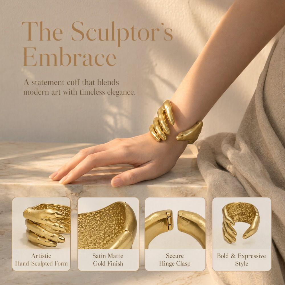 Vintage Palm Grip Bracelet Light Luxury Handshake Bracelet Palm Ring Bracelet Jewelry Accessory