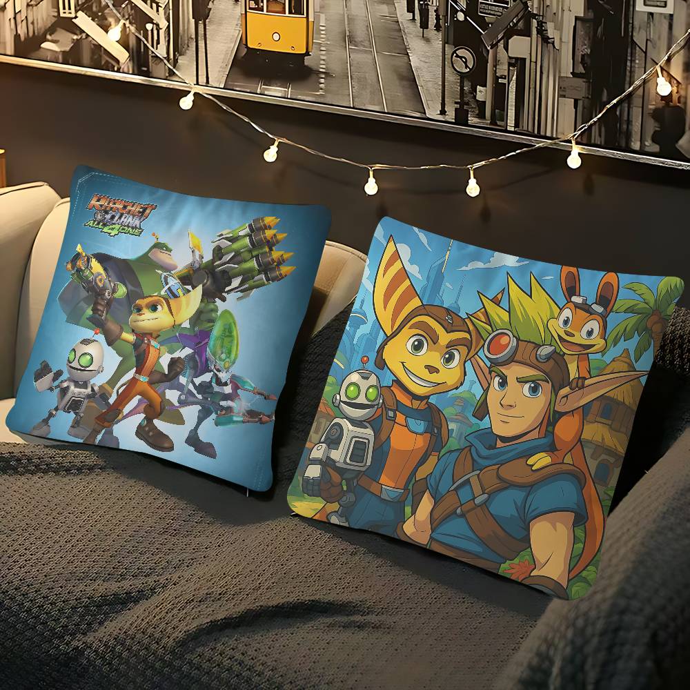 Игровой Подушка-Чехол Ratchet And C-Clank Съемный Стирающийся Чехол для Подушки – Всесезонный Мягкий Лен