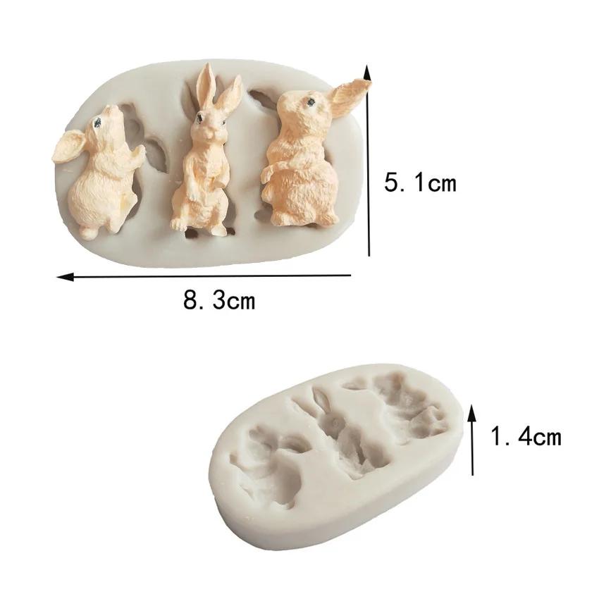 New Easter Rabbit Fondant Silicone Mold Carrot Cake Decorating Tools Chocolate Cookies Baking Mould Egg DIY Clay Epoxy Mold
