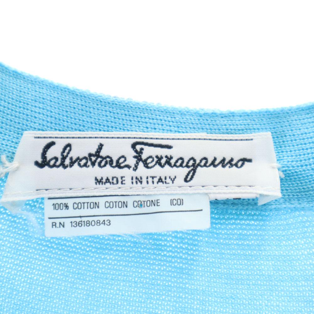 Salvatore Ferragamo Сделано в Италии Вязаный кардиган с длинным рукавом XS светло-голубой Женский Б/у