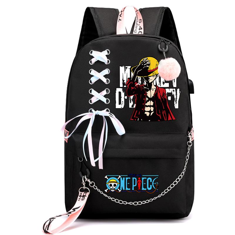 Аниме One Piece Printed Boy Girl Schoolbag Document Bag Student Book Bag for Girl Back To School Computer Charge Backpack Men Womens Casual Rucksack