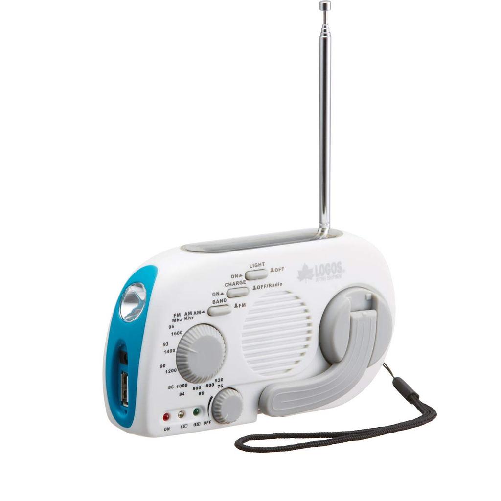 LOGOS Crank Solar Radio Light 74175021 (Logos) 3-Power (Smartphone Charging)