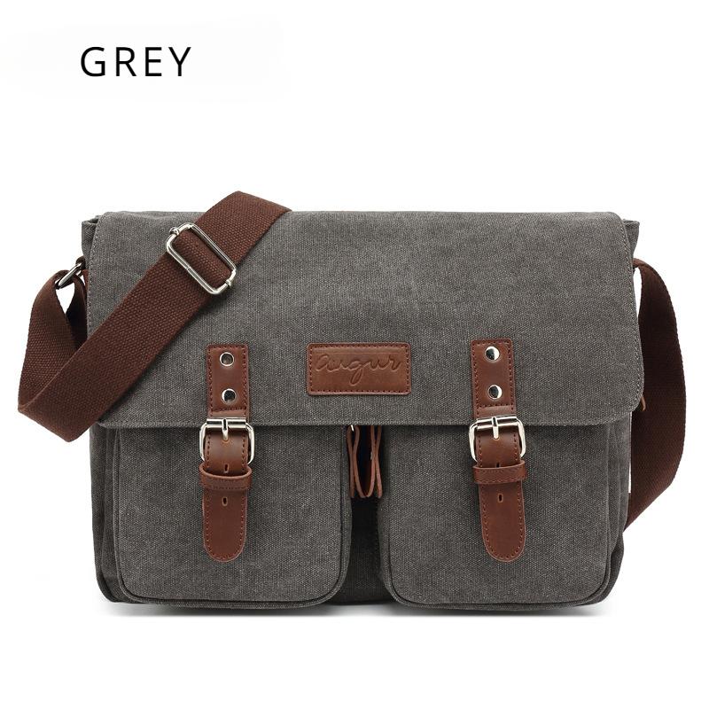 Fashion 16A Washing Canvas Shoulder Bag Retro Casual Messenger Bag Student Rucksack Crossbody Handbags for Men and Female Valentine's Day Gift