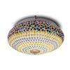 Mosaic Crafted Concentric Circle Pattern Glass Ceiling Light | Multicolour