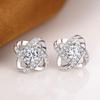 Anti-allergic Zircon Earrings Popular Rotating Four-leaf Clover Earrings Temperament
