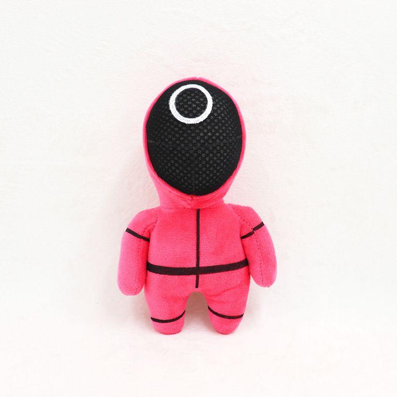 Красный плюшевый работник-охранник из игры «Игра в кальмара», главный человек 001 456 218, мягкая кукла