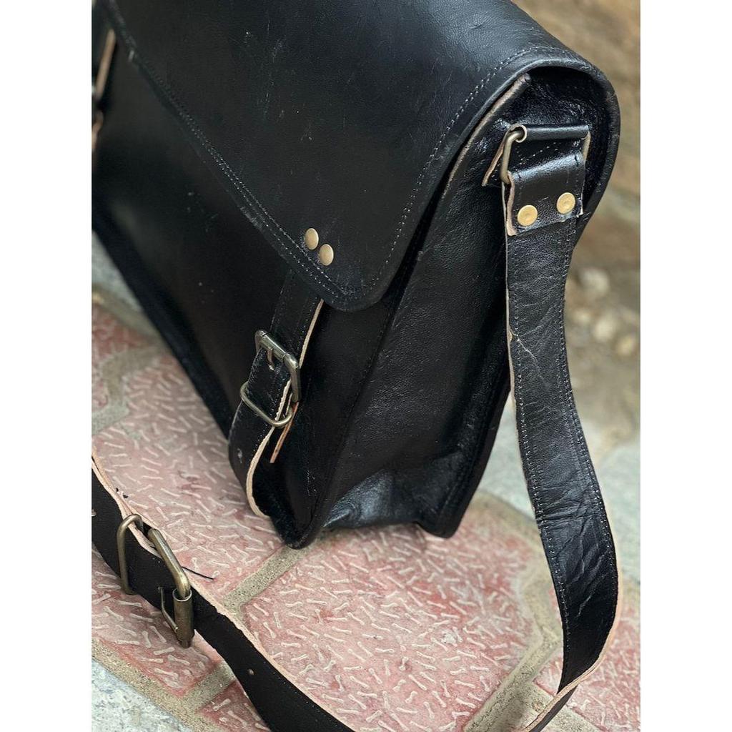 Leather Messenger Bag Laptop Bag Black Bag Leather Satchel Bag Briefcase Bag Side Bag Cross Body Bag
