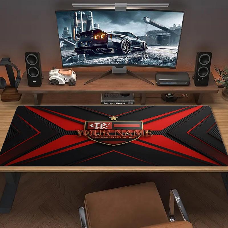 Clube De Regatas Flamengo Custom Name Large Size Mouse Pad Large Gaming Table Cushion Non-slip Laptop Tablet Big Mousepad XXL Mat Mini PC Playmat With