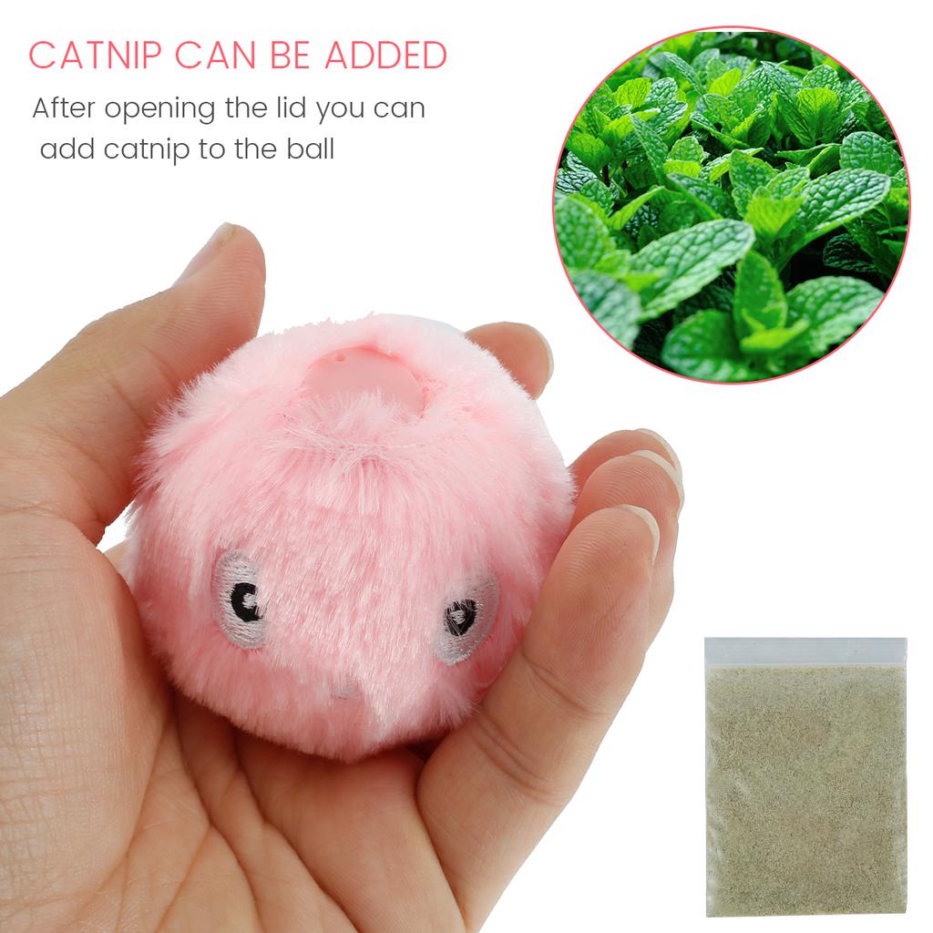 Cat Interactive Ball Smart Pet Cat Toys Plush Electric Catnip Training Toy Kitten Touch Sounding Pet Product Squeak Toy Ball