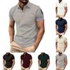 Men's Spring Solid Color Short Sleeve Lapel Shirt Men's Casual Fashion Shirt