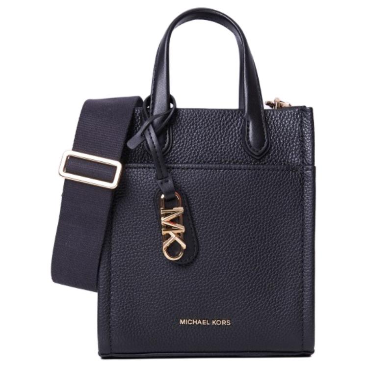 Michael Kors MK Gigi Сумка-тоут на регулируемом плечевом ремне с логотипом, из натуральной и искусственной кожи, сумка через плечо, женские сумки, Черный 32R4G3GC4L-BLACK