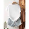 Plus Size Women Emotionally Available Print White Short Sleeve Casual Tee