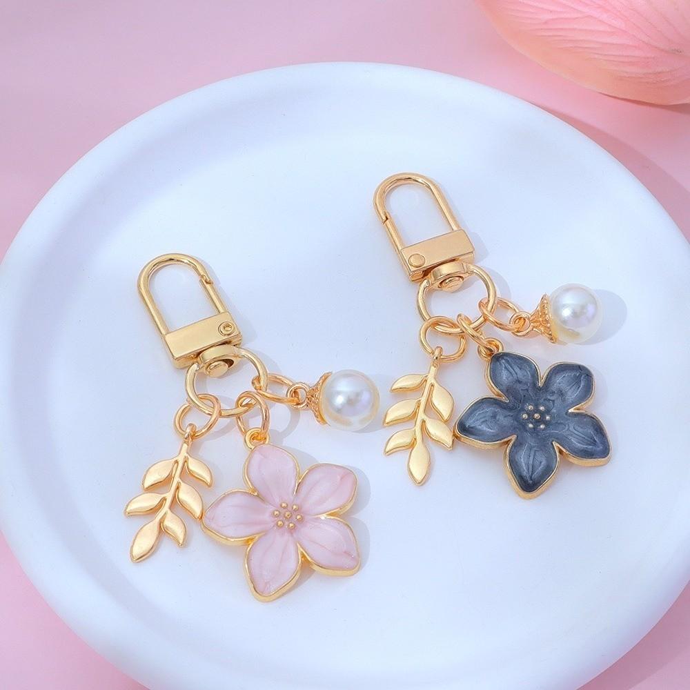 3D Flower Ball Flower Keychain Enamel Flower Key Holder Romantic Key Ring Girls Women