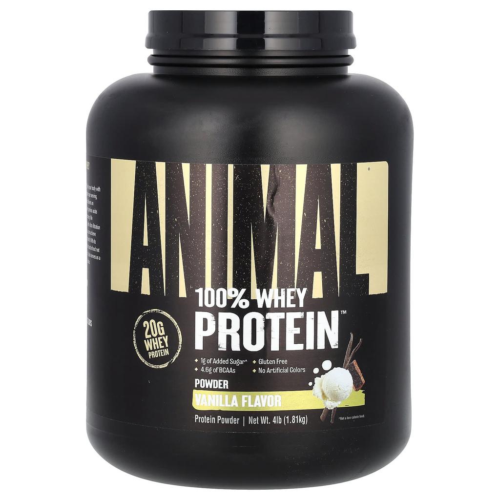 Animal 100% Whey Protein Powder, Classic Vanilla, 4 Lb (1.81 Kg)