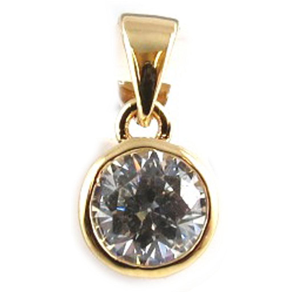 Les Trésors De Lily [K9520] - Gold Plated Pendant 'Essentiel' White Gold - 6 Mm