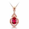 18K Gold-Plated Korean Garnet Pendant Necklace for Women