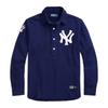 Polo X Yankees Team FW24 Футболка-поло с длинным рукавом с принтом логотипа, мужские топы, темно-синие MNPOWOV16820997-410
