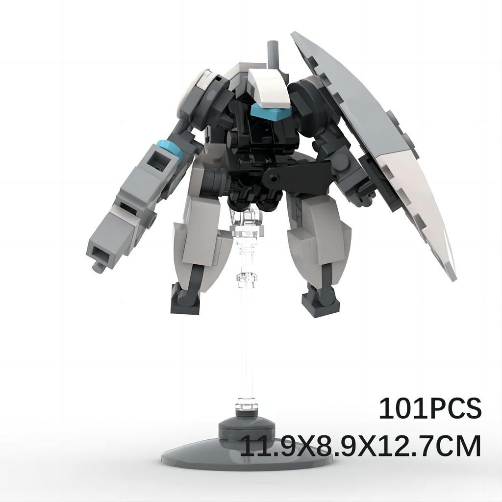Совместимые Строительные Блоки MOC Мини-Меха Робот-Экзоскелет с Оружием и Щитом Сборка Фигурка DIY Игрушка для Мальчиков